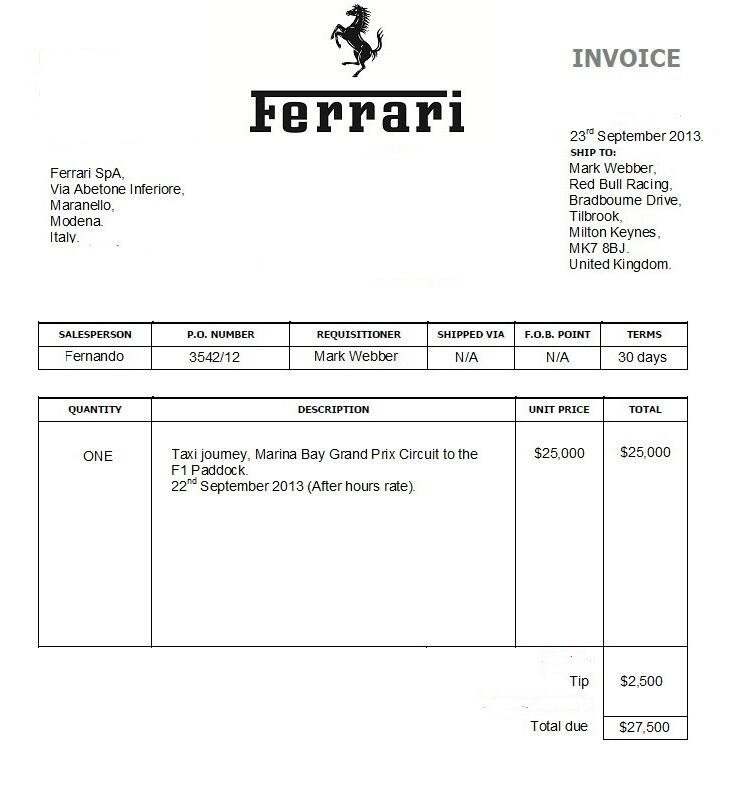 Íme a Ferrari-taxi képzelt számlája 1