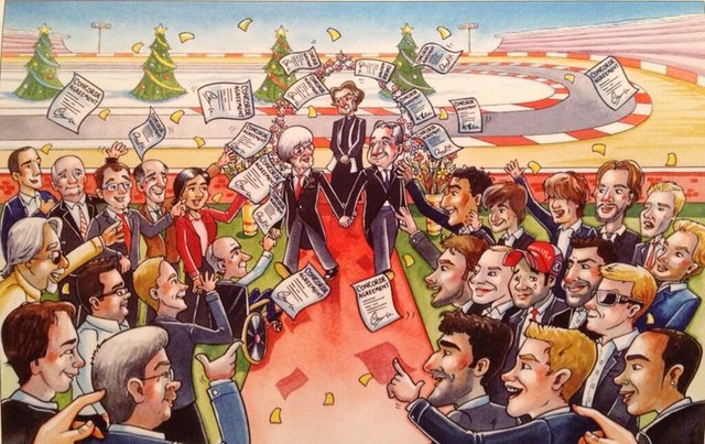 F1 karikatúra – Ecclestone házassága 1