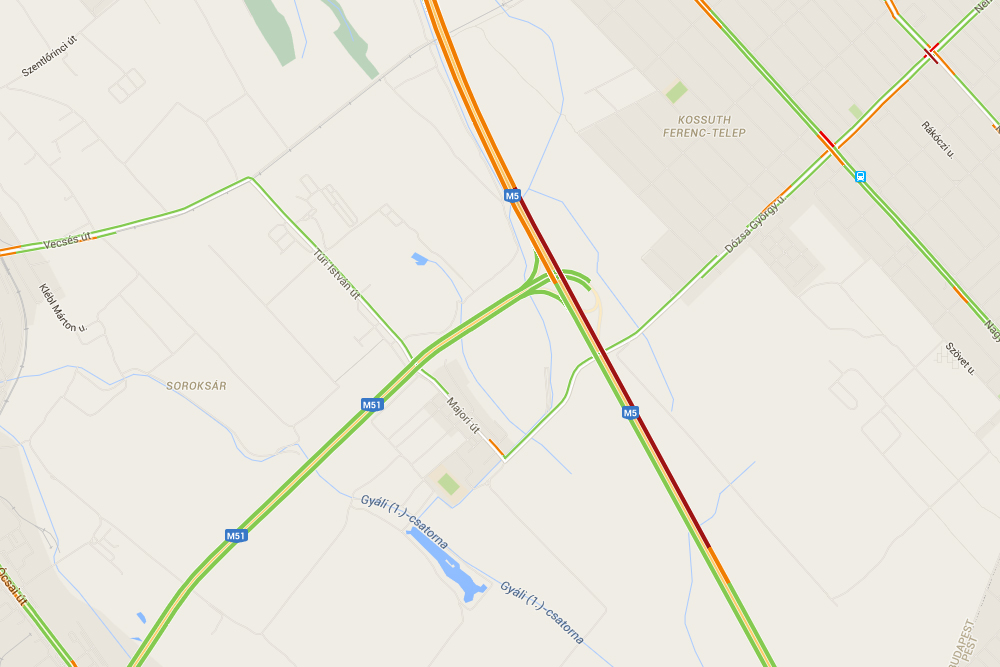 Szépen beállt M5-bevezető, 4 km-es dugó 1 Szépen beállt M5-bevezető, 4 km-es dugó 1